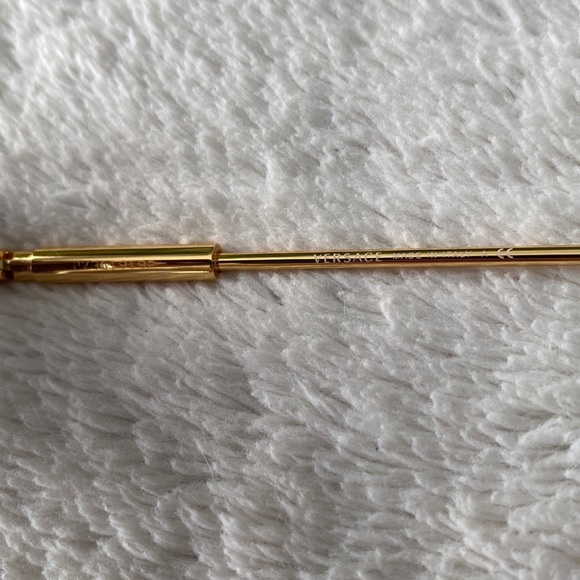 Versace Rectangular Rimless Sunglasses (Gold/Gray) - Picture 13 of 13